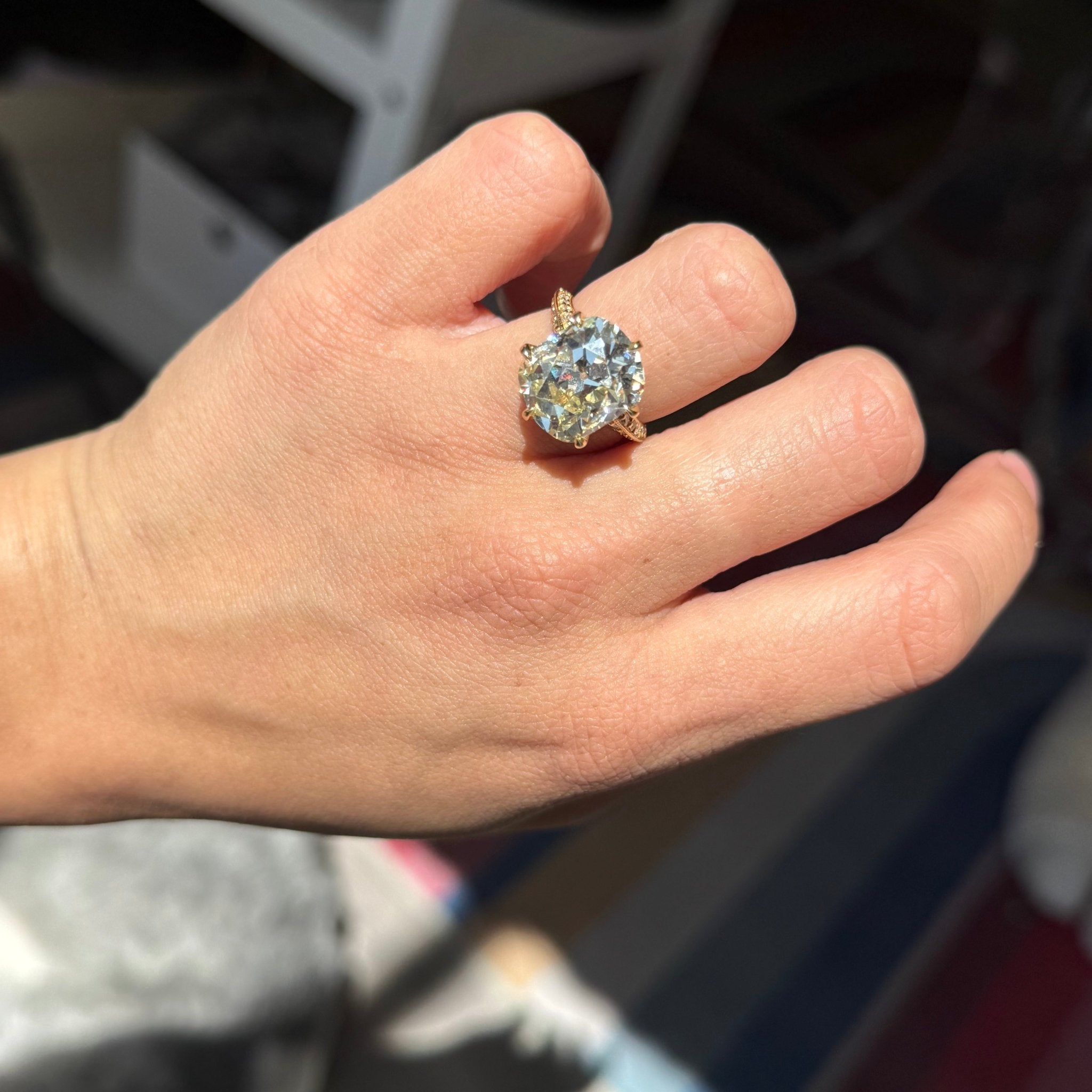 10.04ct Old Mine Cut Diamond Solitaire, GIA