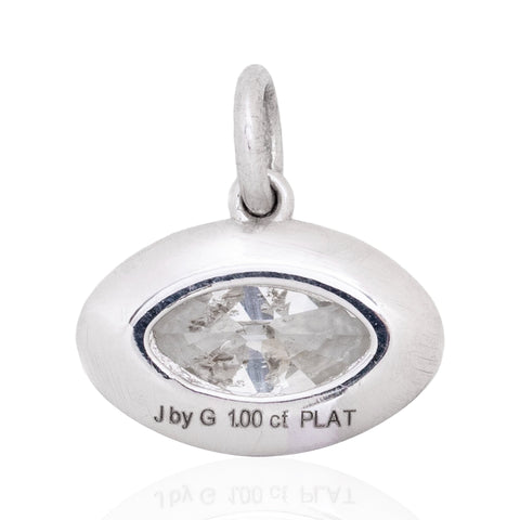1.00ct Marquise Cut Diamond Collet CharmPendant