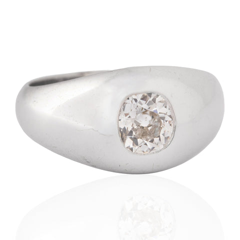 1.00ct Old Mine Cut Diamond Dome Ring, French