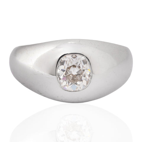 1.00ct Old Mine Cut Diamond Dome Ring, French