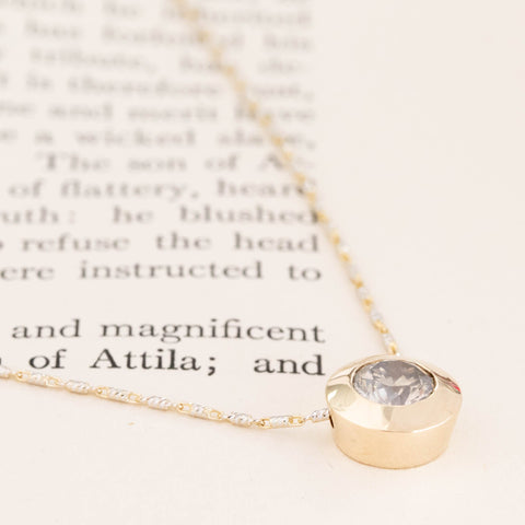 1.00ct Round Brilliant Cut Diamond Bezel Pendant