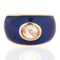 1.00ct Vintage Oval Rose Cut Diamond Enamel Ring