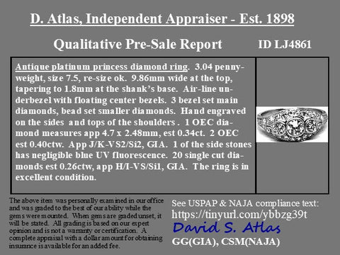 1.00ctw Antique Old European Cut Diamond 3-Stone Ring