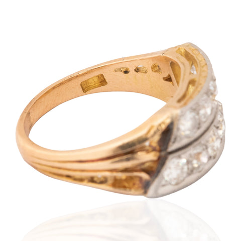 1.00ctw Antique Old European Cut Diamond Double Row Ring