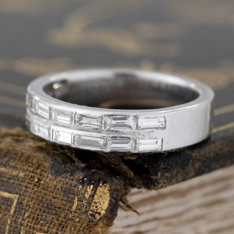 1.00ctw Baguette Cut Diamond Double Row Band