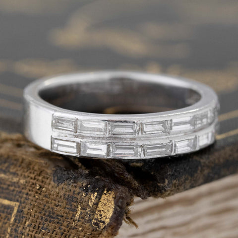1.00ctw Baguette Cut Diamond Double Row Band