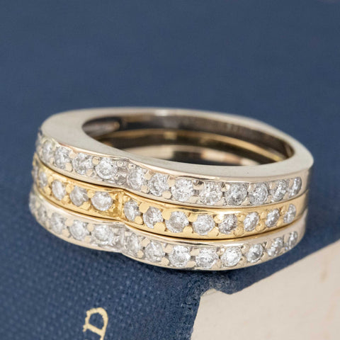 1.00ctw Diamond Heart Shape Stacker Bands, French