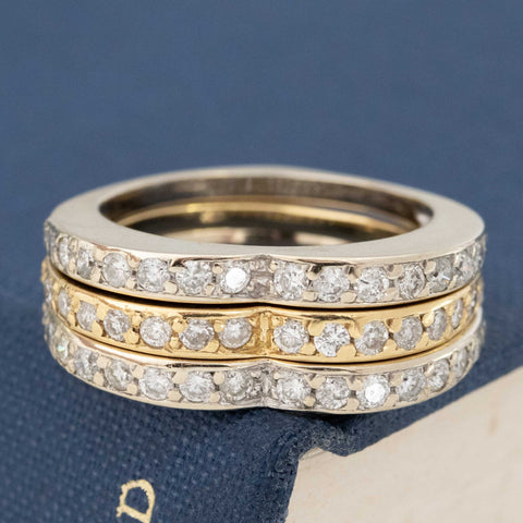 1.00ctw Diamond Heart Shape Stacker Bands, French