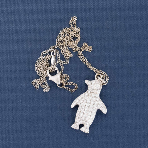 1.00ctw Diamond Penguin Charm Pendant