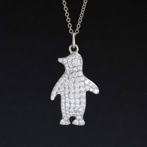 1.00ctw Diamond Penguin Charm Pendant