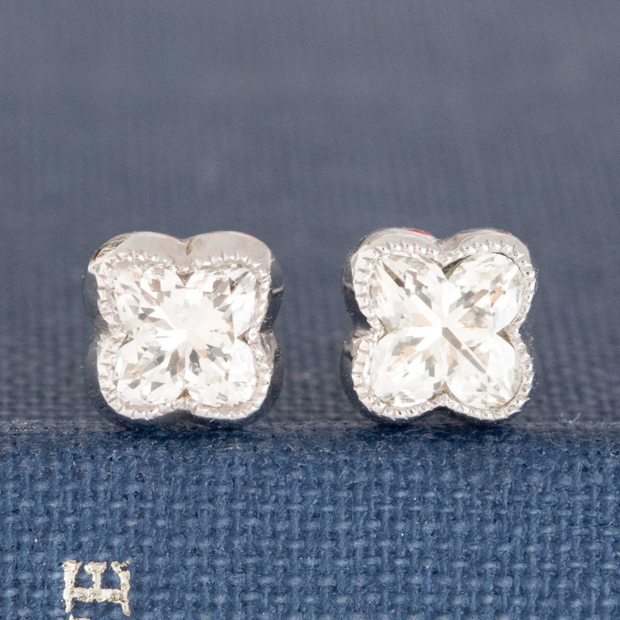 .99ctw Lilly Cut Diamond Bezel Stud Earrings