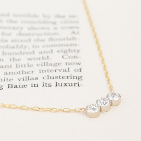 1.00ctw Old European Cut Diamond Trilogy Bezel Pendant