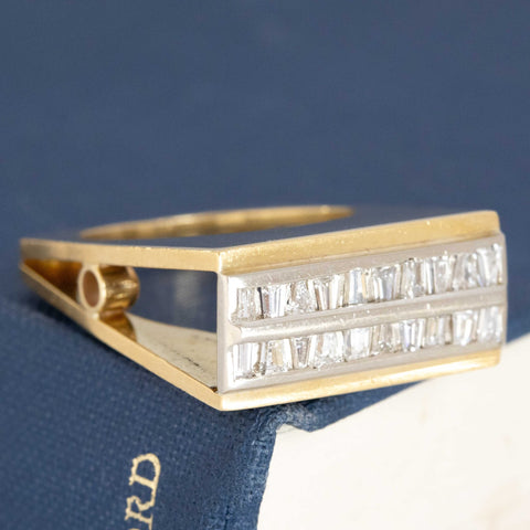 1.00ctw Retro Tapered Baguette Diamond Ring by Henry Dunay