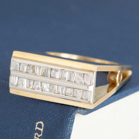 1.00ctw Retro Tapered Baguette Diamond Ring by Henry Dunay