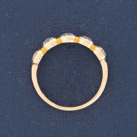 1.00ctw Rose Cut Diamond 5-Stone Bezel Band