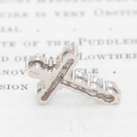 1.00ctw Round Brilliant Cut Diamond Cross Charm