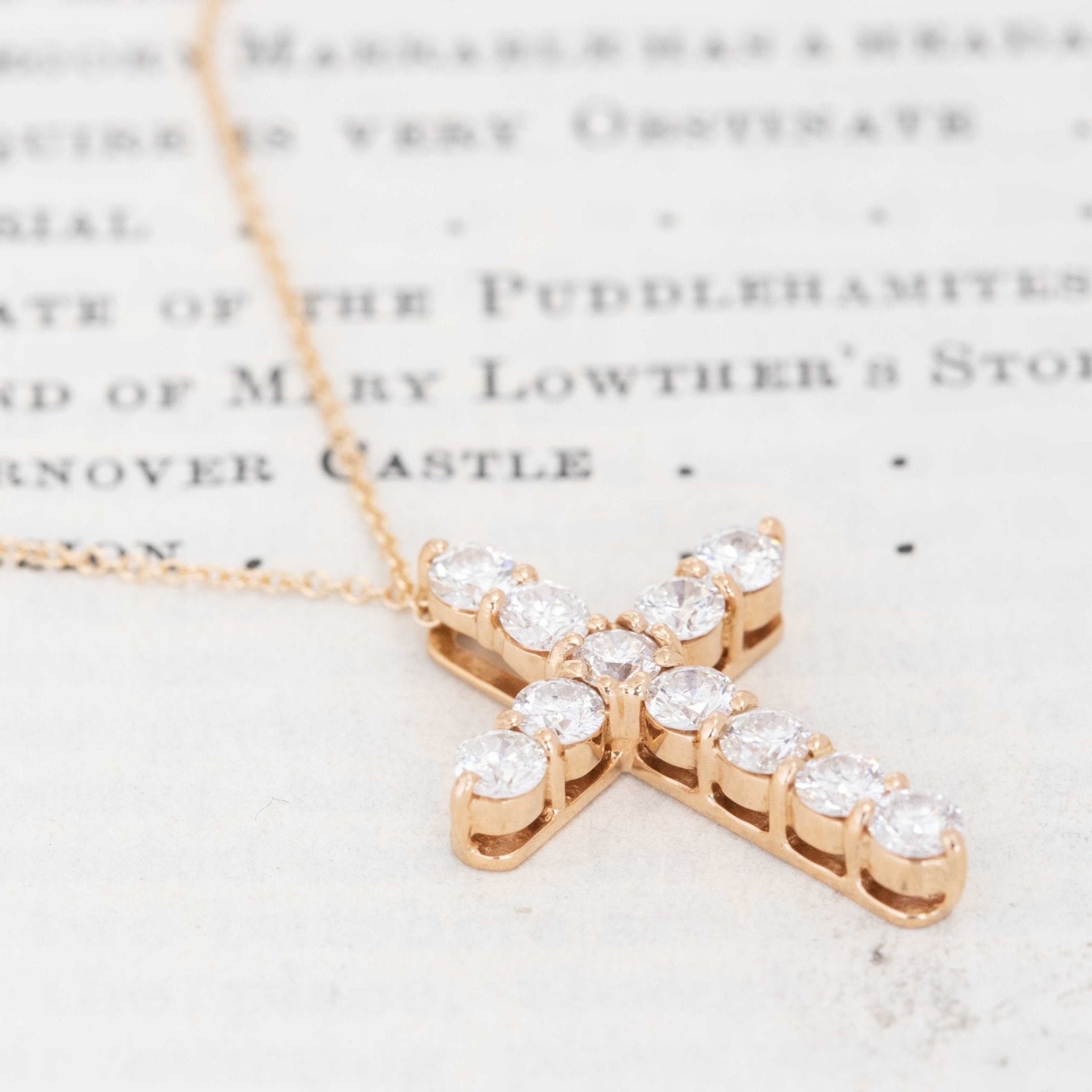 1.00ctw Round Brilliant Cut Diamond Cross Pendant