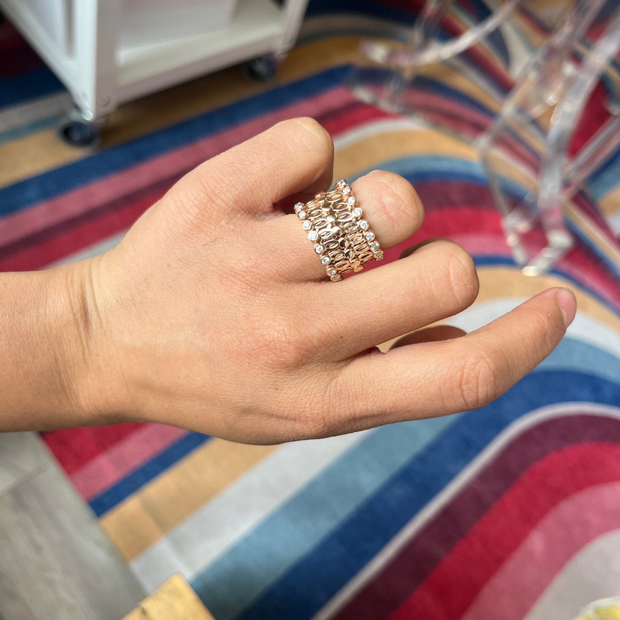 1.00ctw Round Cut Diamond Expandable Ring