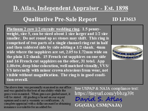 1.00ctw Vintage Double Row Sapphire Band