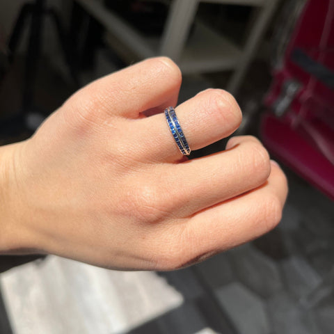 1.00ctw Vintage Double Row Sapphire Band