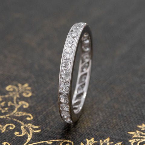 1.00ctw Vintage Old Cut Diamond Eternity Band