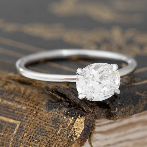 1.01ct Antique Oval Cut Diamond Solitaire, GIA I VVS2