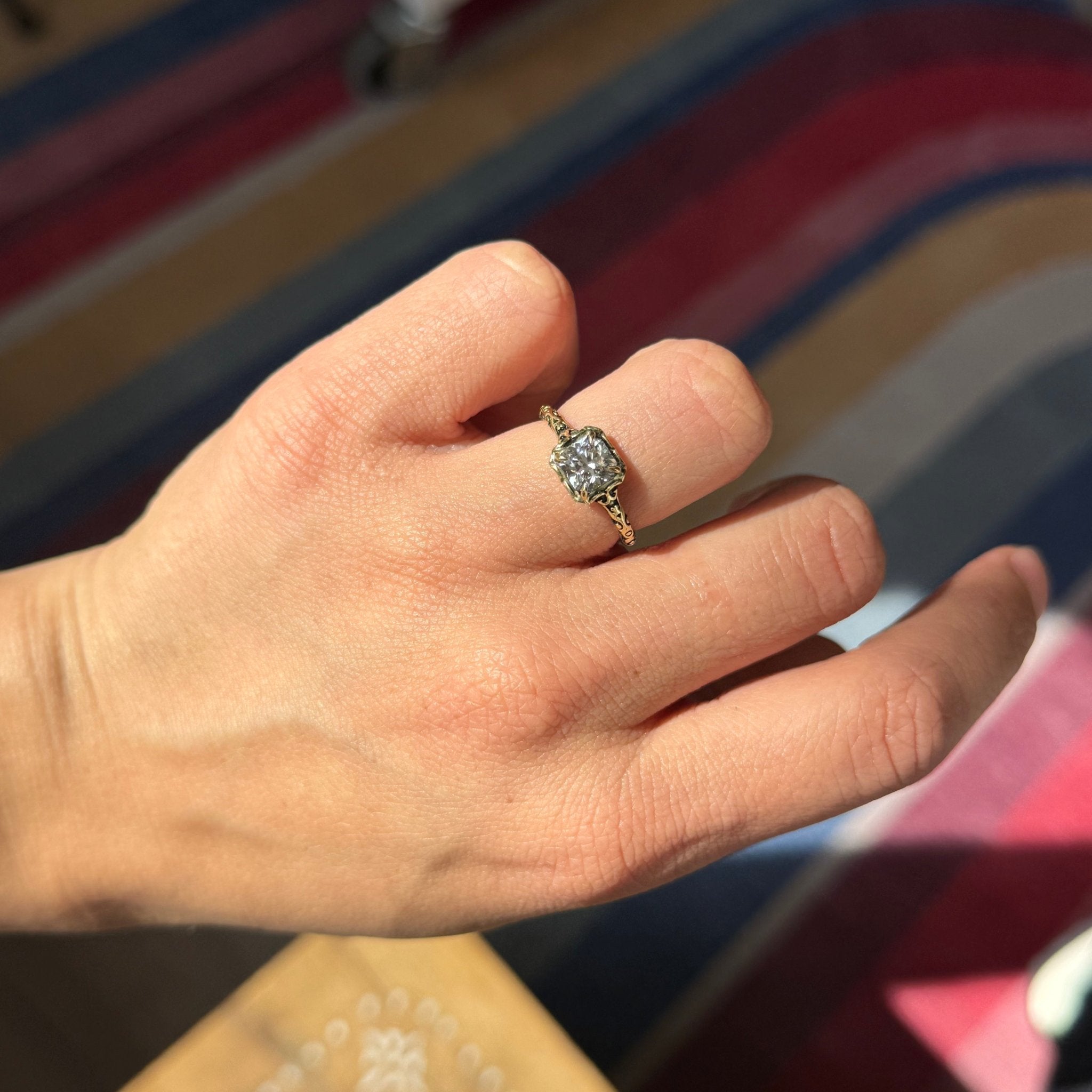 1.01ct Cushion Cut Diamond Solitaire, GIA H