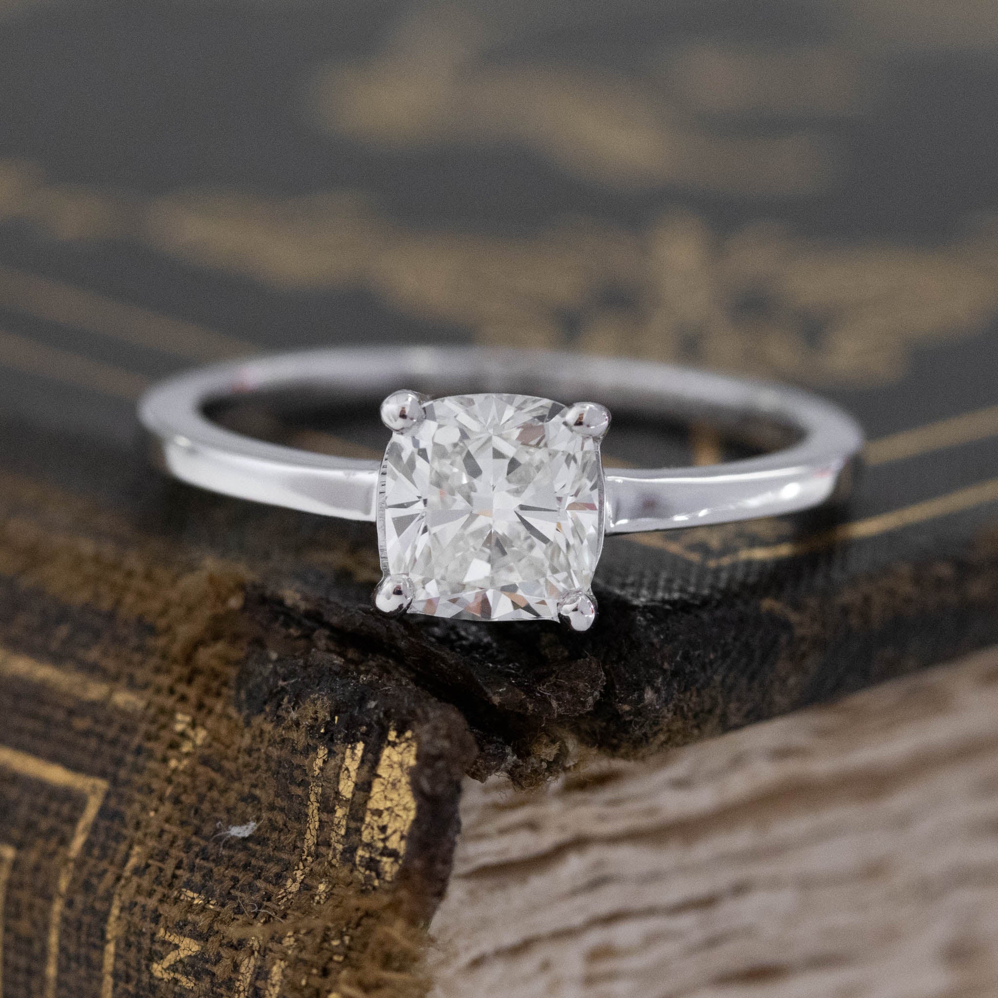 1.01ct Cushion Cut Diamond Solitaire, GIA J VS2