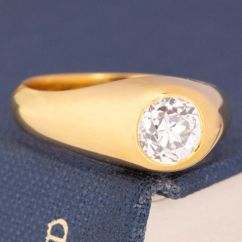 1.01ct Old European Cut Diamond Bezel Solitaire