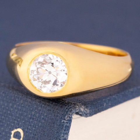 1.01ct Old European Cut Diamond Bezel Solitaire