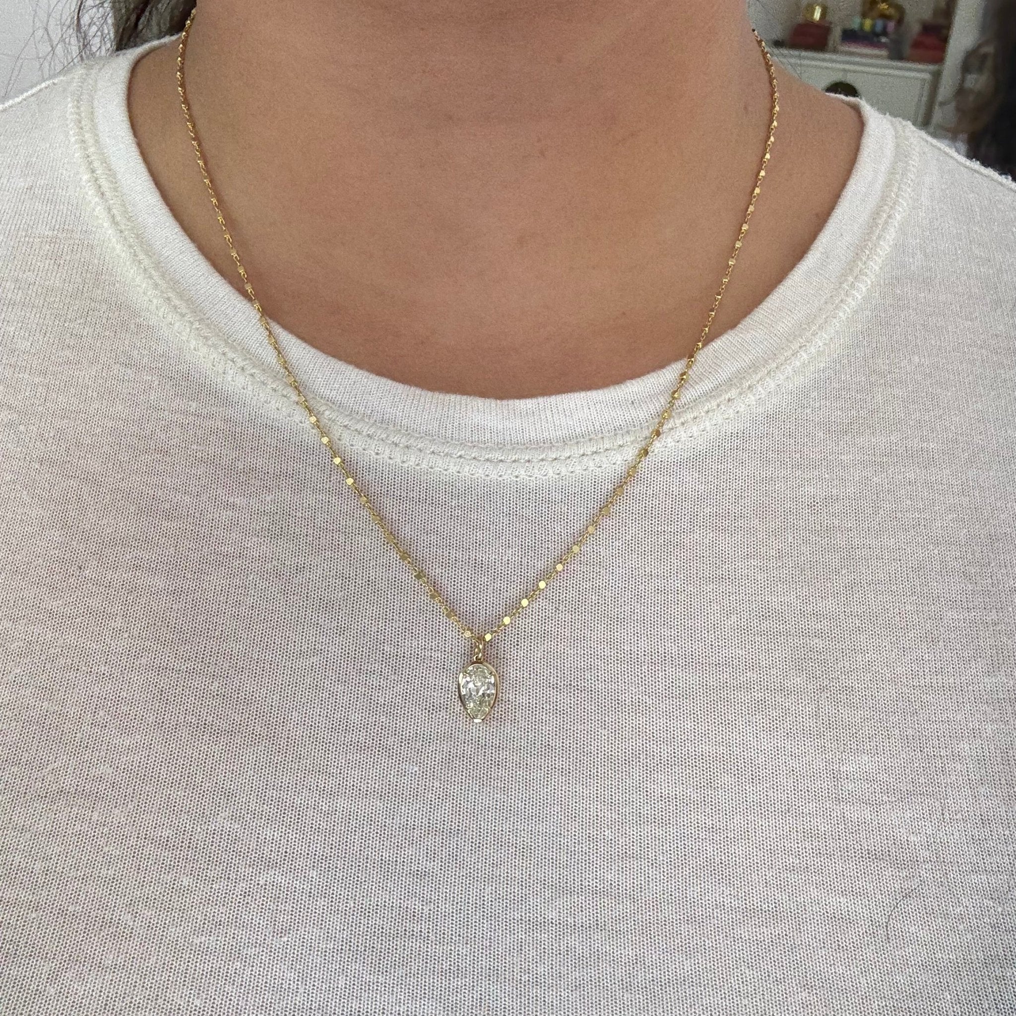 1.01ct Pear Cut Diamond Pendant