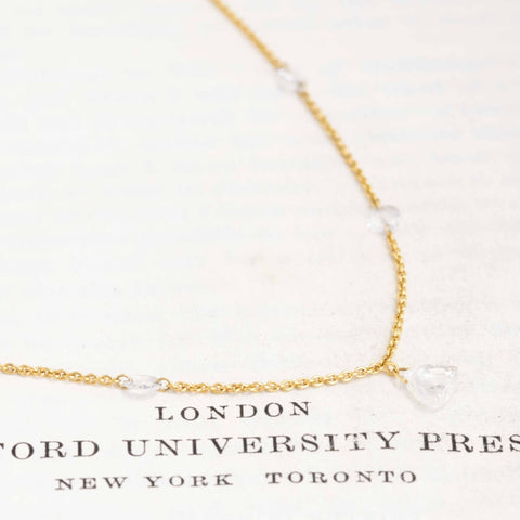 1.01ctw 7-Stone Briolette & Rose Cut Diamond Station Necklace
