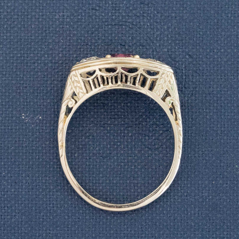 1.01ctw Antique Diamond and Sapphire Trilogy Ring