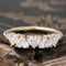 1.01ctw Heart Cut Diamond 5-Stone Band with Antique Diamonds in yellow gold, antique-inspired one-of-a-kind wedding band