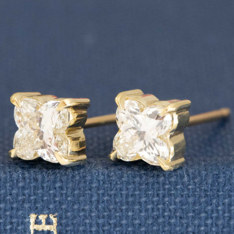 1.01ctw Lily Cut Diamond Stud Earrings