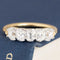 1.01ctw Old Mine Cut Diamond 5-Stone Band with Old Mine Cut Diamonds in platinum and yellow gold, antique-inspired one-of-a-kind wedding band