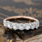 1.01ctw Old Mine Cut Diamond 7-Stone Band with Old Mine Cut Diamonds in platinum and rose gold, antique-inspired one-of-a-kind wedding band