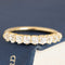 1.01ctw Old Mine Cut Diamond Half-Hoop 9-Stone Band with Old Mine Cut Diamonds in yellow gold, antique-inspired one-of-a-kind wedding band