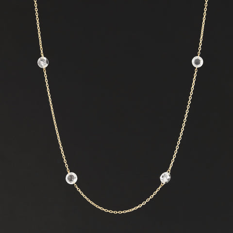 1.01ctw Round Rose Cut Diamond Station Necklace