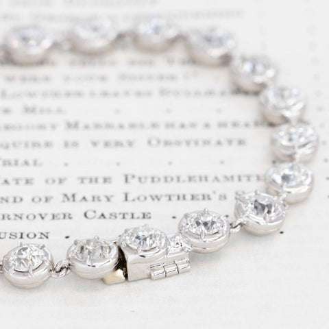 10.20ctw Old European Cut Diamond Collet Tennis Bracelet