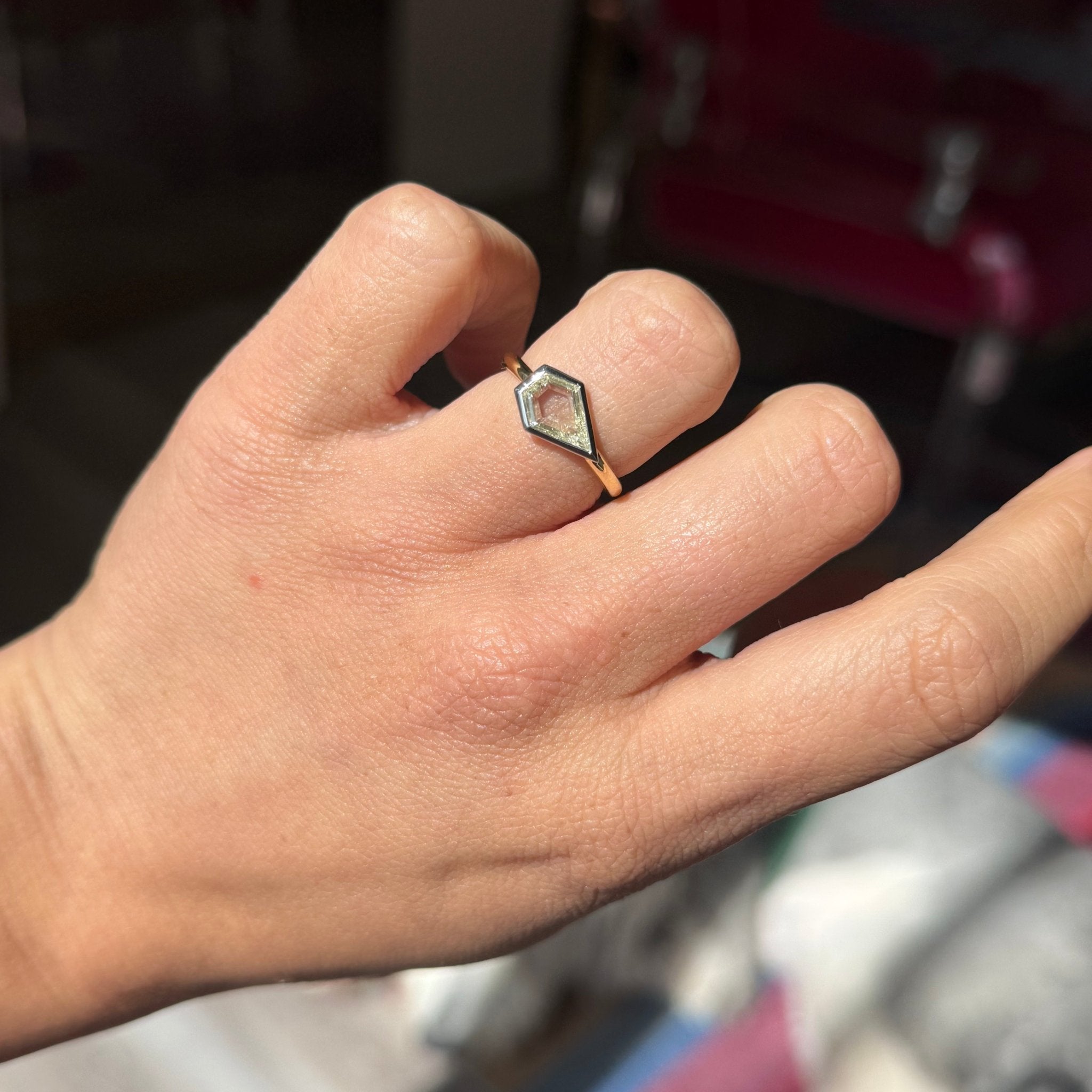 1.02ct Kite Cut Diamond Bezel Solitaire, GIA