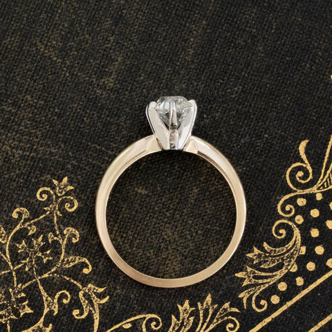1.02ct Vintage Old Mine Cut Diamond Solitaire, GIA J SI1