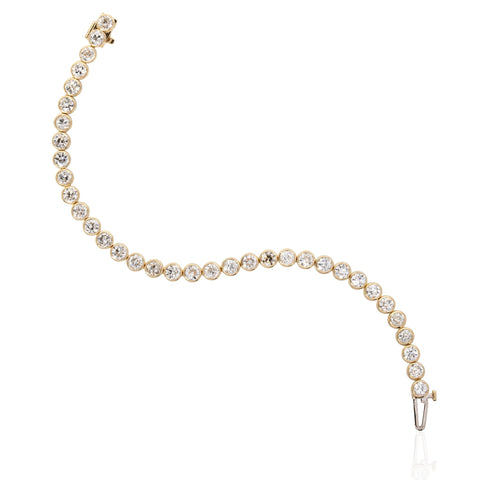 10.30ctw Old European Cut Diamond Bezel Tennis Bracelet