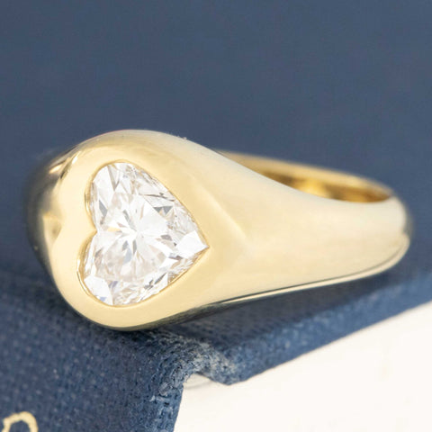 1.03ct Heart Cut Diamond Bezel Ring