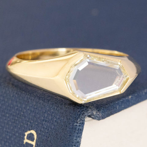 1.03ct Kite Portrait Cut Diamond Bezel Solitaire