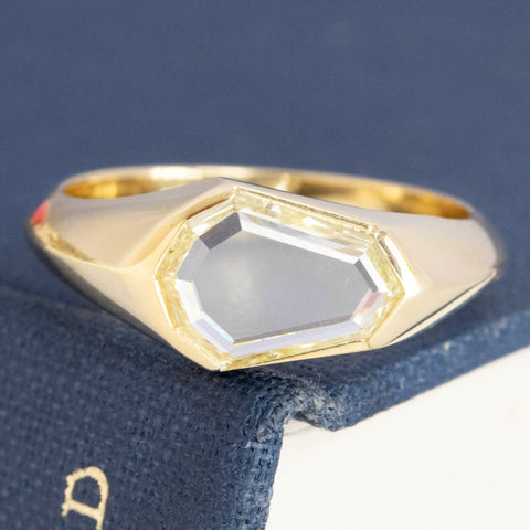 1.03ct Kite Portrait Cut Diamond Bezel Solitaire