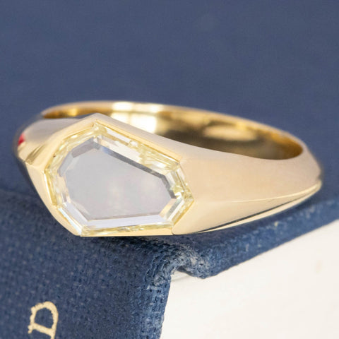 1.03ct Kite Portrait Cut Diamond Bezel Solitaire