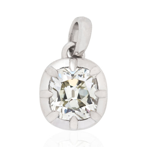 1.03ct Old Mine Cut Diamond Collet Charm