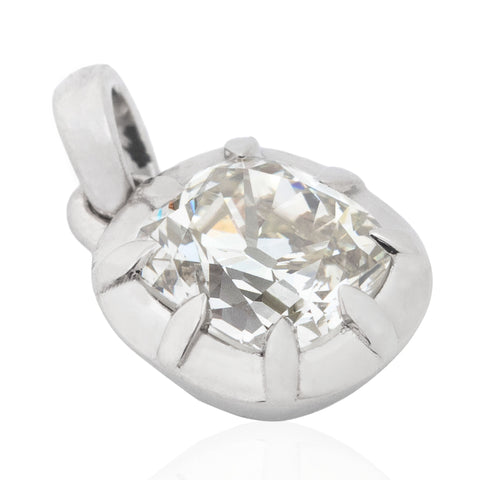 1.03ct Old Mine Cut Diamond Collet Charm