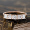 1.03ctw Asscher Cut Diamond 5-Stone Band with Antique Diamonds in rose gold, antique-inspired one-of-a-kind wedding band